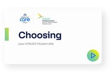 Choosing your VYALEV infusion site
